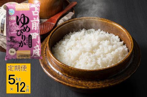 【定期便】【令和7年産・新米】北海道とままえ産ゆめぴりか　5kg×12ヵ月