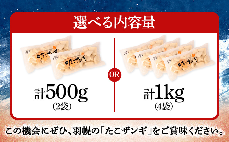 プリプリ触感が自慢 たこザンギ 計500g （タコの唐揚げ 250g×2）【05127】 500g