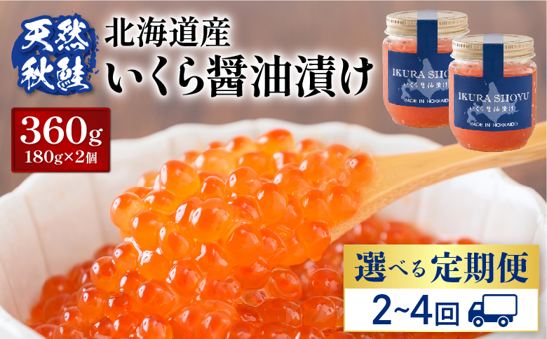【定期便：全2回】《12月21日までのご入金で1回目年内発送！》北海道産いくら醤油漬け360g(180g×2)【0212803】 定期便（2回配送）
