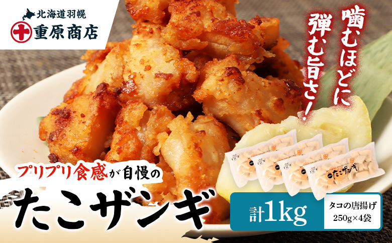 プリプリ触感が自慢 たこザンギ 計1kg （タコの唐揚げ 250g×4）【05128】 1kg
