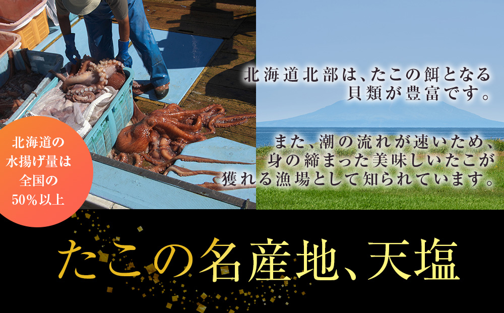 12月発送先行予約 自信作！天塩産たこ足４本セット＜浪岡屋＞
