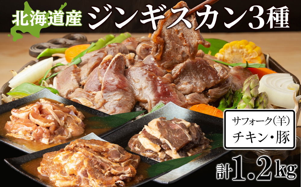 ジンギスカンセットC　サフォーク・チキン・トンジンギスカン　3種セット