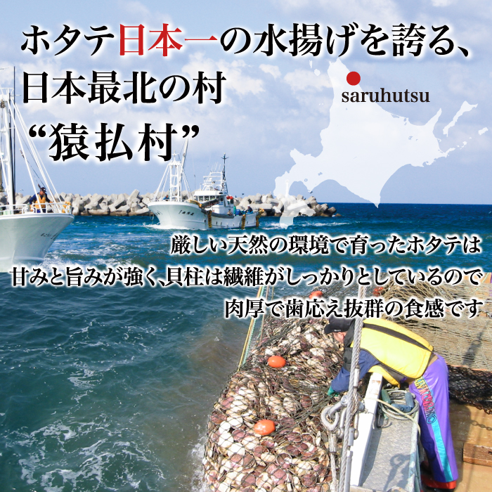 2025年とれたてを急速冷凍北海道猿払産　冷凍ホタテ貝柱　500g（25～30玉）【0104208】