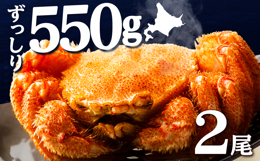 ☆北海道産 毛ガニ 約550g×2尾 セット かに 蟹 毛蟹 冷凍 北海道産 浜頓別町