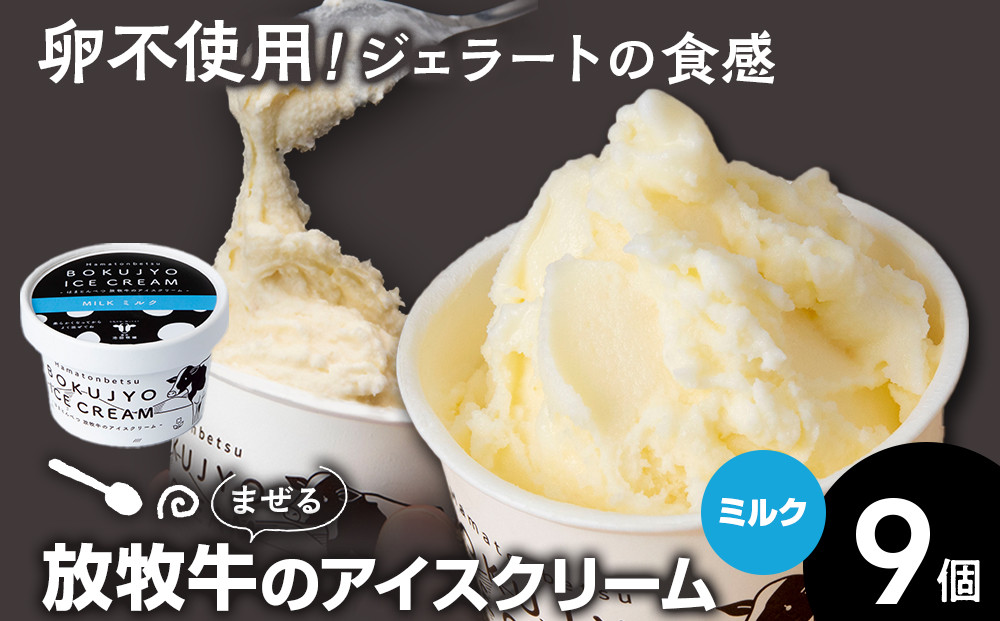 アイスクリーム 9個（ミルク） 【池田牧場】