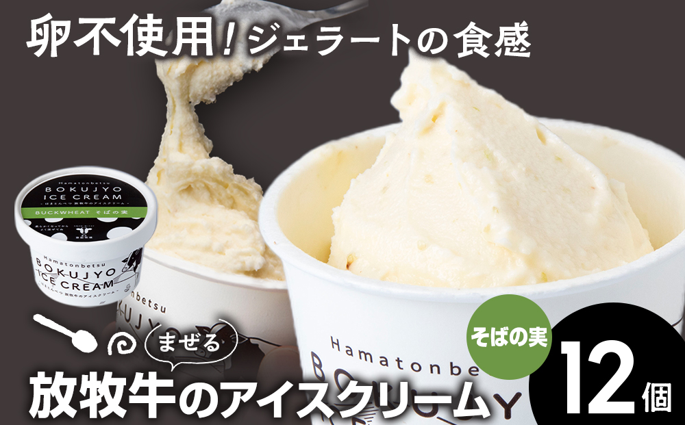 アイスクリーム 12個（そばの実） 【池田牧場】