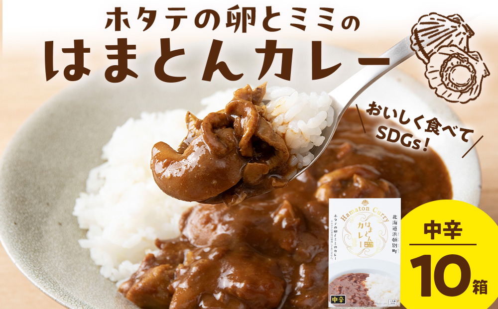 ホタテの卵とミミのはまとんカレー（中辛）10箱