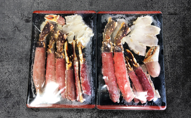 〈生冷凍〉タラバガニ脚 カニしゃぶ用ハーフポーション抱き身（肩）付き650g×2【オホーツク枝幸産】高田商店 たらば 蟹 カニ 北海道