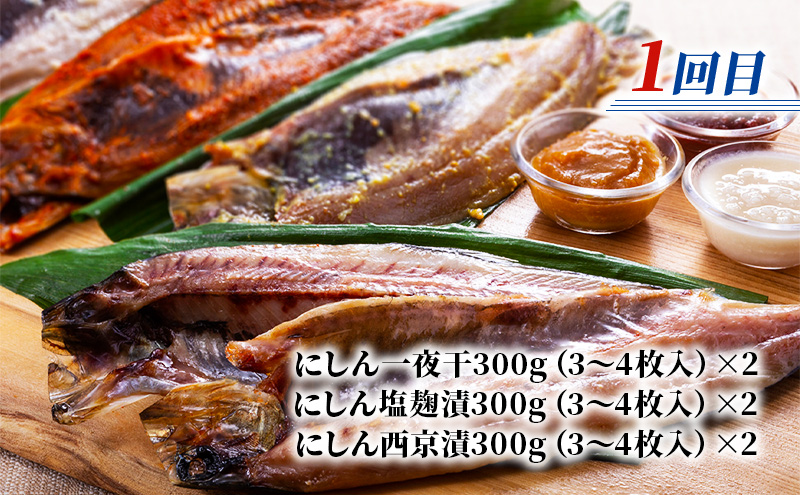 北隆丸 鮭・ブリ・ニシン3種の漬けセット【全3回定期便】オホーツク枝幸