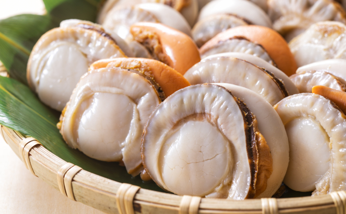 ハーフボイルホタテ［L～2L］大サイズ1kg（16～25個）オホーツク産［北隆丸］【 ほたて 帆立 ホタテ 魚貝類 魚介類 海鮮 大粒 ボイル 生 冷凍 加工食品 北海道 オホーツク 枝幸 】