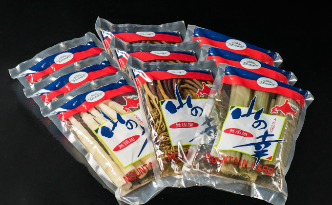 3種の山菜「山宝」ふき・わらび・姫竹 オホーツク枝幸産