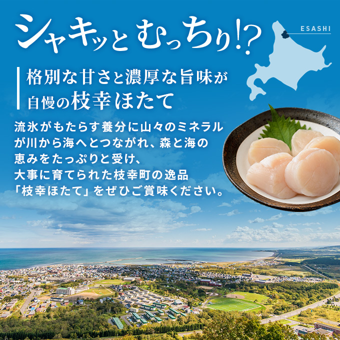 プロも認めるオホーツクブランド「枝幸ほたて」冷凍貝柱1kg（4Sサイズ：51粒～60粒）枝幸漁協 【 刺身 魚介 帆立 超目玉 魚貝類 貝類 海の幸 枝幸産 つまみ 肴 お酒のお供 お酒のあて 北海道 オホーツク 枝幸 】