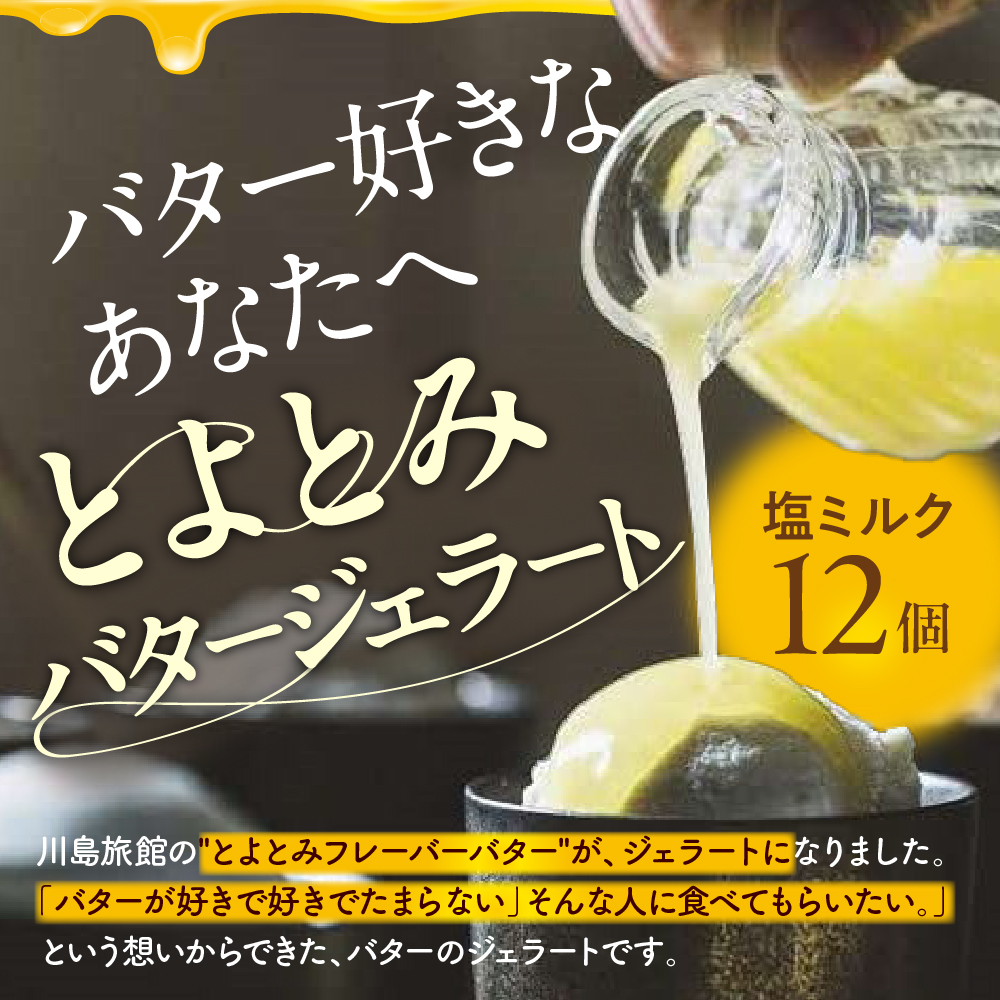 【定期便 6か月】とよとみバタージェラート 塩ミルク 12個セット 定期便 6か月