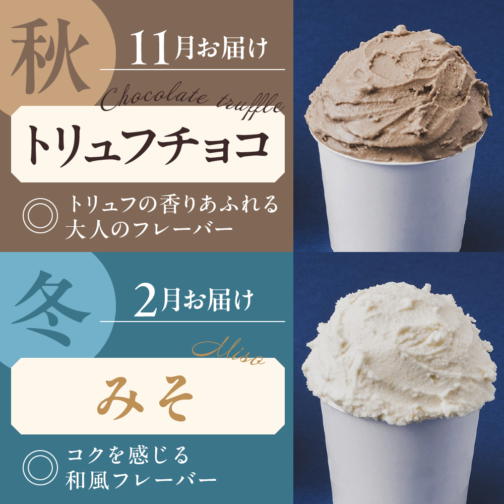 【定期便 春夏秋冬】とよとみバタージェラート 季節のお楽しみ