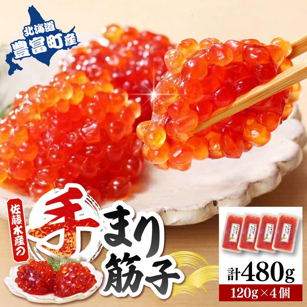 佐藤水産 手まり筋子120g×4個セット 合計480g【KAT-305】 手まり筋子120g×4個