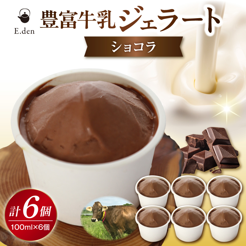 E.den(エデン) 豊富牛乳ジェラート ショコラ 100ml×6個 ショコラ 6個