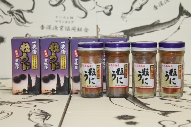 北海道礼文島香深産 一夜漬粒うに（キタムラサキウニ）60g×4本