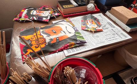 礼文凧 武者（34～36cm×25cm）