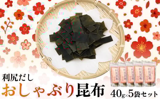 【2025年11月上旬より順次出荷】利尻昆布 北海道 利尻産 おしゃぶり利尻昆布 40g×5袋｜こんぶ コンブ だし 出汁 だし昆布 おやつ お菓子 菓子 海産物 食材 乾物 利尻 [1080002]