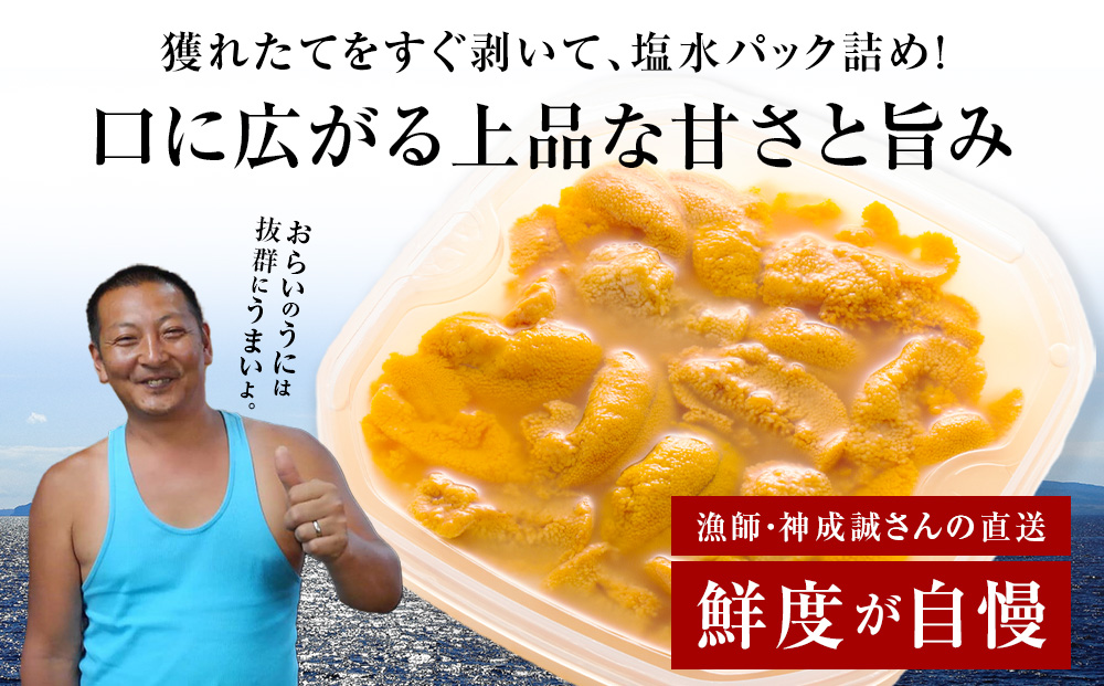 2026年発送予約 利尻島産 塩水ムラサキウニ 100ｇ×4パック 昆布屋神兵衛