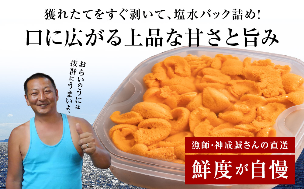 利尻島産 塩水エゾバフンウニ 100ｇ 昆布屋神兵衛
