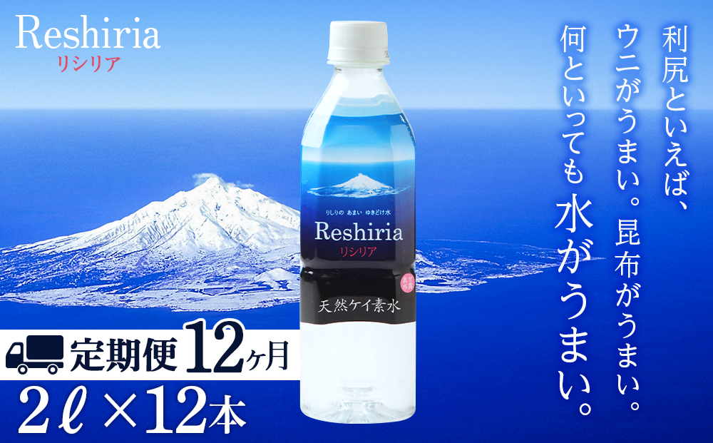 【定期便】天然ケイ素水リシリア(2L×12本)×12ヶ月【定期便・頒布会】