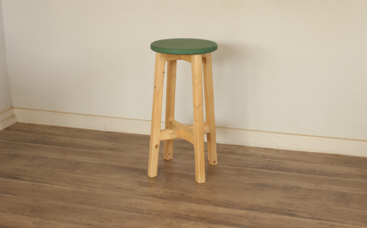 ハイスツール グリーン×ナチュラルカラー【受注生産商品】 BHRA013