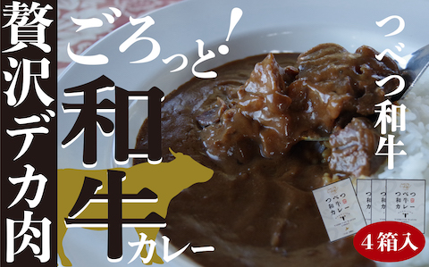 つべつ和牛 ビーフカレー 4食セット | 牛肉 黒毛 和牛 レトルト カレー 欧風カレー 詰合せ 詰め合わせ 北海道 津別町 送料無料