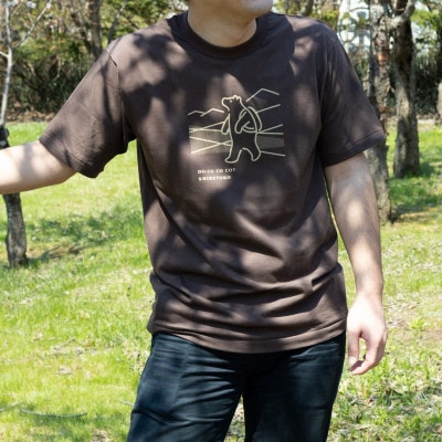 「知床トコさん」×久米繊維　コットンTシャツ　トレッキング柄　Mサイズ　半袖【配送不可地域：離島・沖縄県】