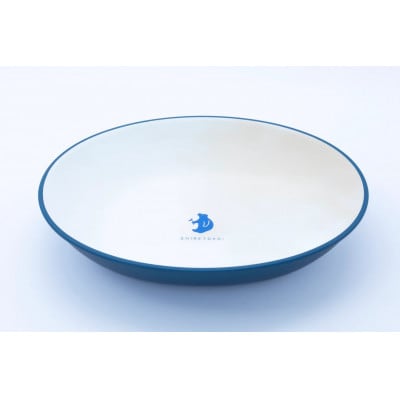 知床トコさんテーブルウェアシリーズ　小判ボウル皿 1枚 (M)【ブルー】【配送不可地域：離島・沖縄県】