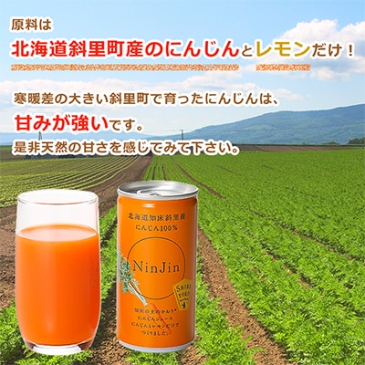 【毎月定期便】にんじんジュース (190g×30本) 無添加 北海道産 人参 野菜ジュース 全12回