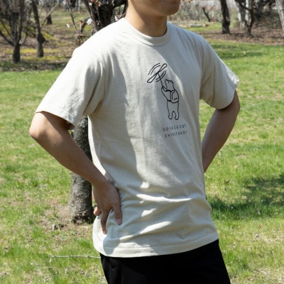 「知床トコさん」×久米繊維　コットンTシャツ　竹とんぼ柄　Sサイズ　半袖【配送不可地域：離島・沖縄県】