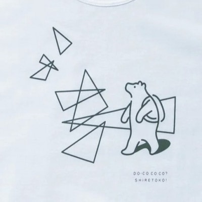 「知床トコさん」×久米繊維　コットンTシャツ　三角デザイン柄　Sサイズ　半袖【配送不可地域：離島・沖縄県】