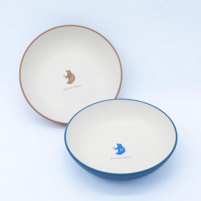 知床トコさんテーブルウェアシリーズ 丸ボウル皿 4枚セット (S)【ブルー】【配送不可地域：離島・沖縄県】