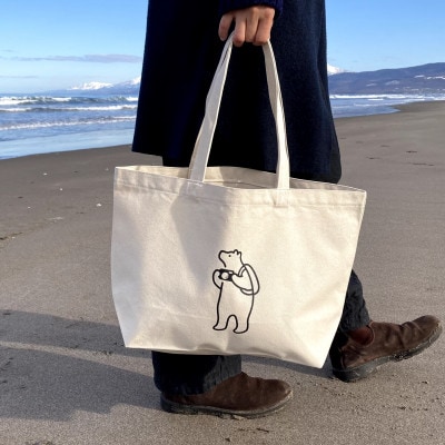 知床トコさん トートバッグ(ホワイト)1枚 コットン100%　レディース メンズ 兼用 ナチュラル【配送不可地域：離島・沖縄県】