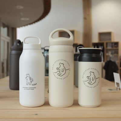 知床トコさんトラベルタンブラー アッシュグリーン 350ml×1本【配送不可地域：離島・沖縄県】