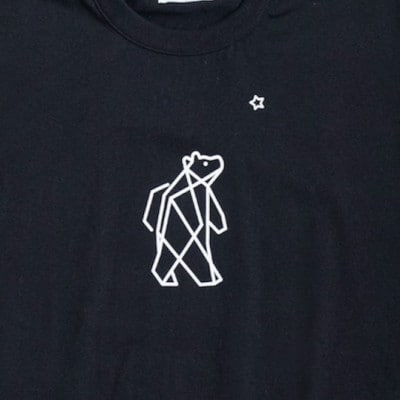 「知床トコさん」×久米繊維 　コットンTシャツ Sサイズ・ブラック　折り紙柄　半袖【配送不可地域：離島・沖縄県】