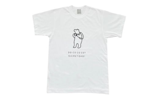 「知床トコさん」×久米繊維　コットンTシャツ　カメラ柄　Mサイズ【配送不可地域：離島・沖縄県】