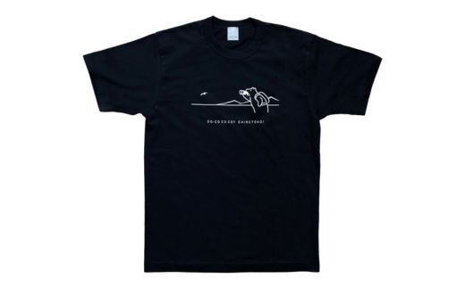 「知床トコさん」×久米繊維　コットンTシャツ　双眼鏡柄/黒　Sサイズ　半袖【配送不可地域：離島・沖縄県】