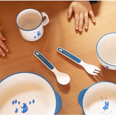 知床トコさんテーブルウェアシリーズ　キッズセット　ブルー【配送不可地域：離島・沖縄県】