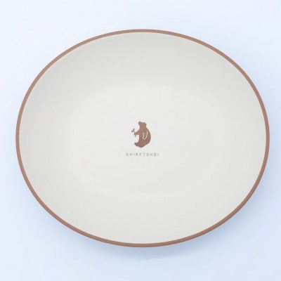 知床トコさんテーブルウェアシリーズ　小判ボウル皿 1枚 (M)【ベージュ】【配送不可地域：離島・沖縄県】