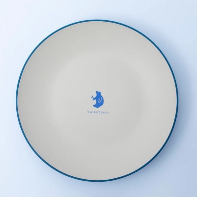 知床トコさんテーブルウェアシリーズ 丸プレート皿 2枚(L)【ブルー】【配送不可地域：離島・沖縄県】