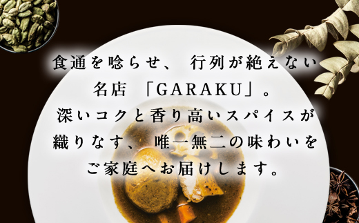 【12月21日(日)までの寄附で年内発送】GARAKUスープカレーチキン詰合せ (180g×10個) ( ふるさと納税 スープカレー カレー チキンスープカレー 本格スパイスカレー コク旨 北海道名物 北海道 遠軽町 GARAKURETAIL ) en01-00035