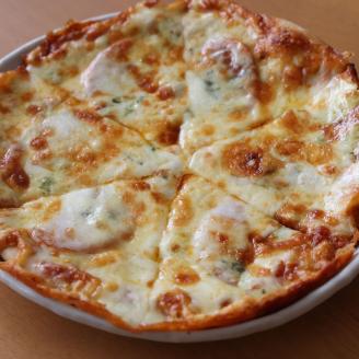 洋風居酒屋サルーテ　冷凍ハンバーグ（７個）＆冷凍ピザ（３枚）セット 直径23cm 各1枚 ( ふるさと納税 ピザ マルゲリータ ベーコン エビ ジャーマンポテト ハンバーグ ソース イタリアン 北海道 遠軽町 洋風居酒屋　サルーテ ) en01-00147