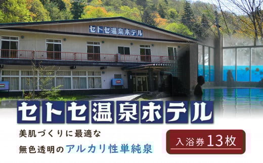 【瀬戸瀬温泉】入浴券１３枚 ( ふるさと納税 温泉 天然温泉 入浴券 温泉チケット 観光 レジャー 北海道 遠軽町 株式会社瀬戸瀬温泉 ) en01-00155