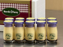 【10本】ノルディックファーム・オホーツク牛乳プリン (90ml×10本) ( ふるさと納税 牛乳プリン 濃厚 なめらか オホーツク牛乳 バニラビーンズ スイーツ 北海道 遠軽町 ノルディックファーム ) en01-00082