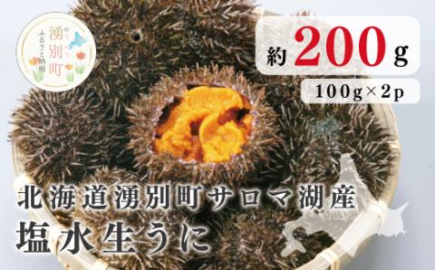≪先行予約≫北海道湧別町サロマ湖産　塩水生うに100g×2　ウニ　雲丹　ばふんうに　バフンウニ　エゾバフンウニ　海鮮　魚貝　冷蔵　産地直送　オホーツク　北海道