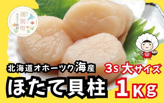 【緊急支援品】北海道オホーツク海産 天然ほたて貝柱玉冷大サイズ1kg　帆立　ホタテ　ほたて　刺身　玉冷　貝柱　海鮮　魚介　冷凍　国産　オホーツク　おほーつく　湧別町　北海道