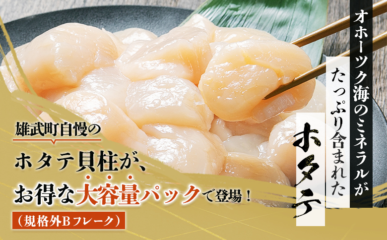 北海道雄武町産　ほたて貝柱(冷凍)Bフレーク 1kg[訳あり品]【1235602】