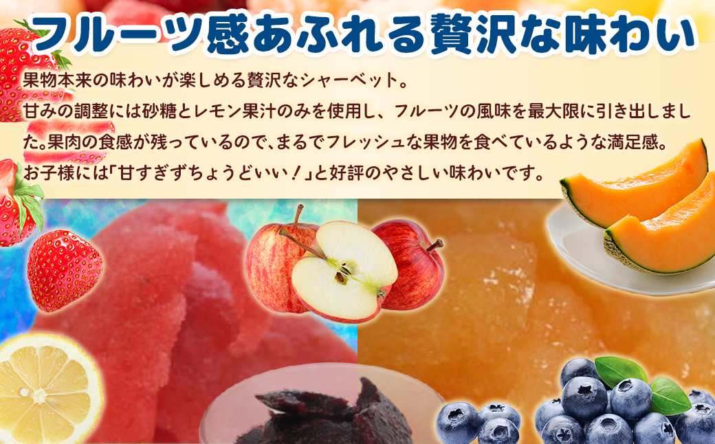 北海道 豊浦町 シャーベット 4種 味くらべ 各5本ずつ（ ブルーベリー、いちご、メロン、りんご ） TYUN019